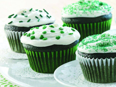 flexed green velvet cupcakes