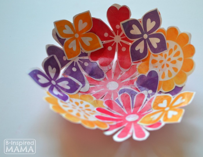 A Sweet Paper Flower Bowl Mothers Day Craft at B Inspired Mama