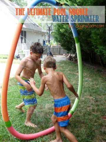 pool noodle water sprinkler