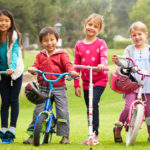 Younger kids with their bikes